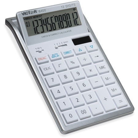 Victor Technology 12-Digit Desktop Calculator, White VCT6400